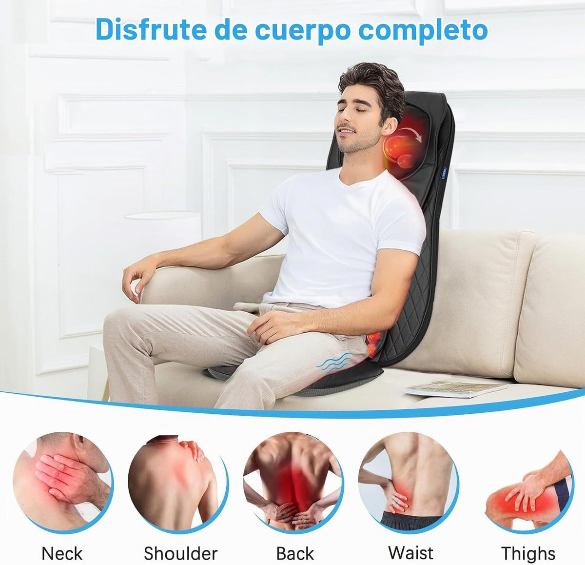 CuPiLo Masajeador Shiatsu para Cuello y Espalda con Calor, Cojín de...