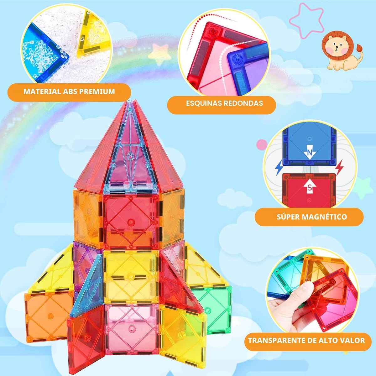 Mruikeny - Fichas magnéticas, bloques de construcción para niños y...
