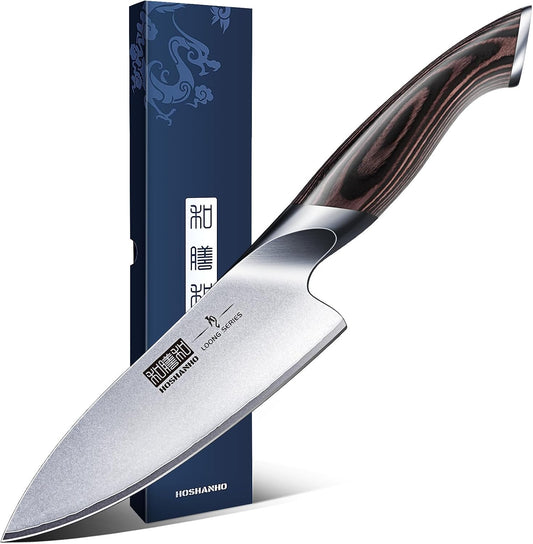 HOSHANHO Cuchillo de cocina de 6 pulgadas en acero japonés de alto...