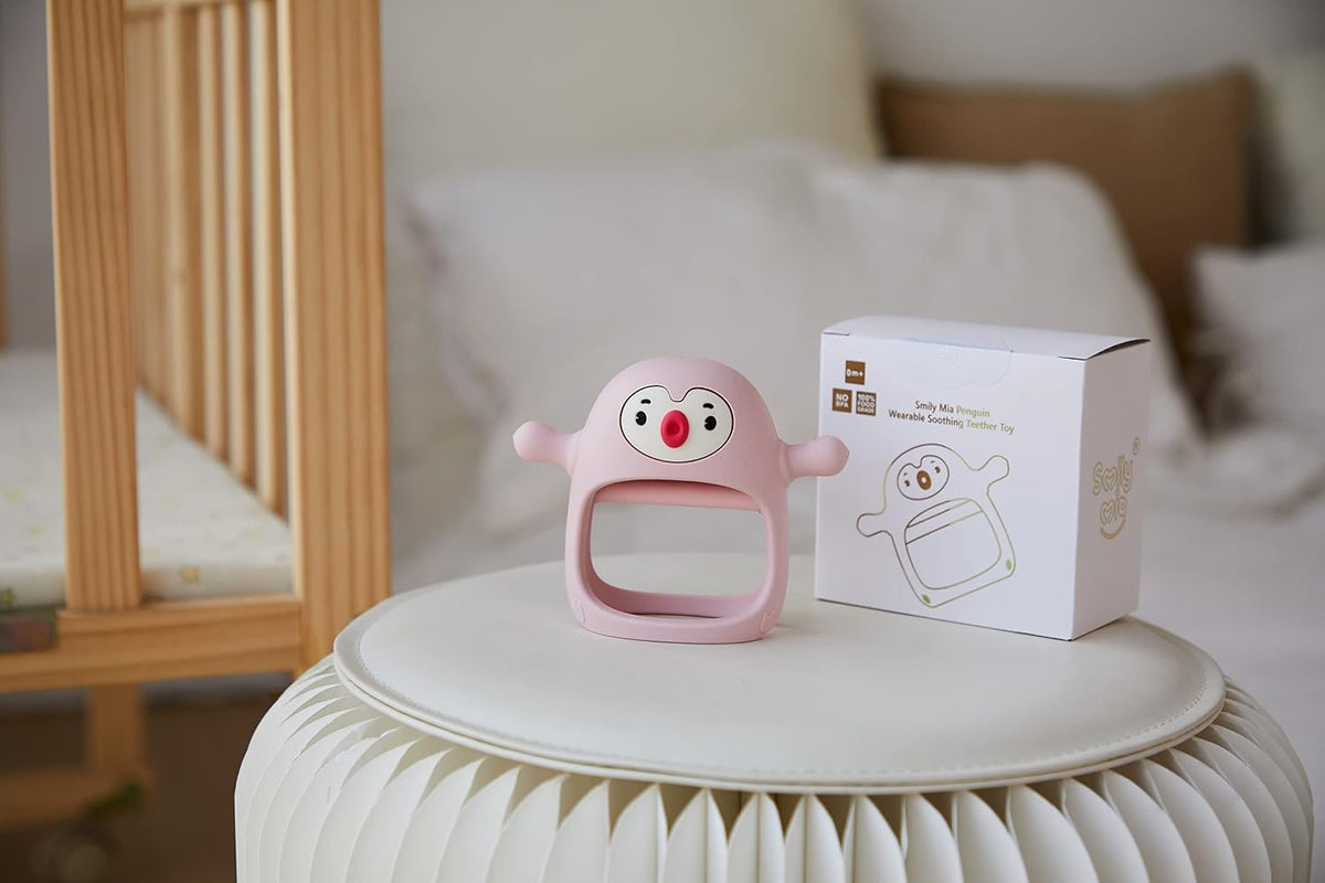 Smily Mia Penguin Buddy Never Drop - Juguete de dentición masticabl...