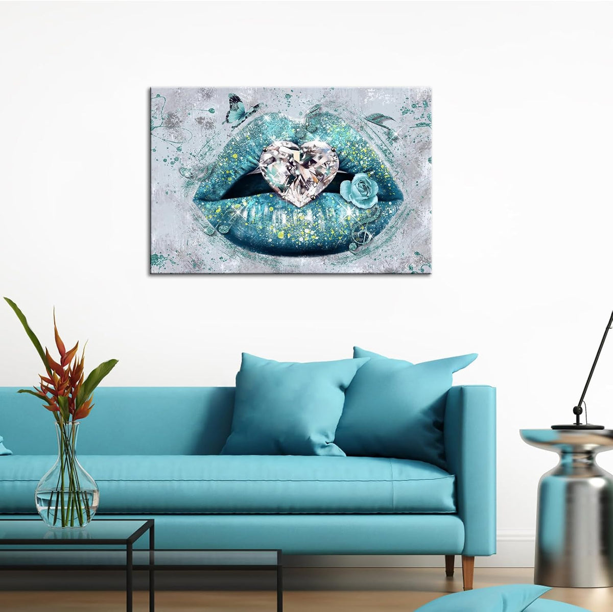 OuElegent Lienzo decorativo para pared con diseño de labios para mu...