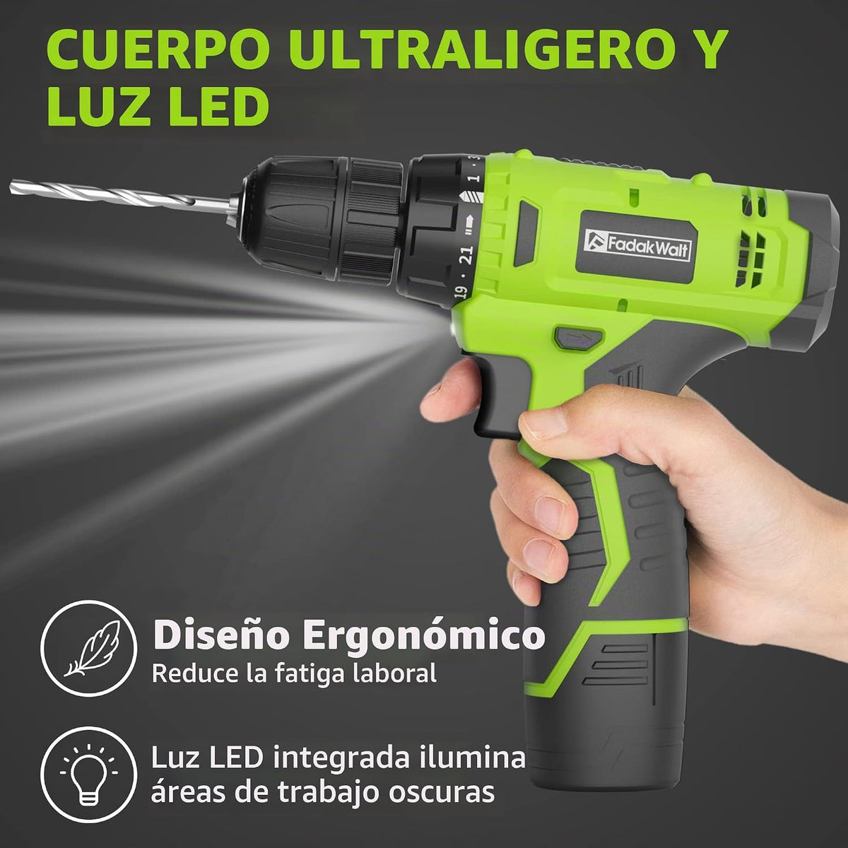 FADAKWALT Juego de destornilladores inalámbricos de 12 V, kit de he...