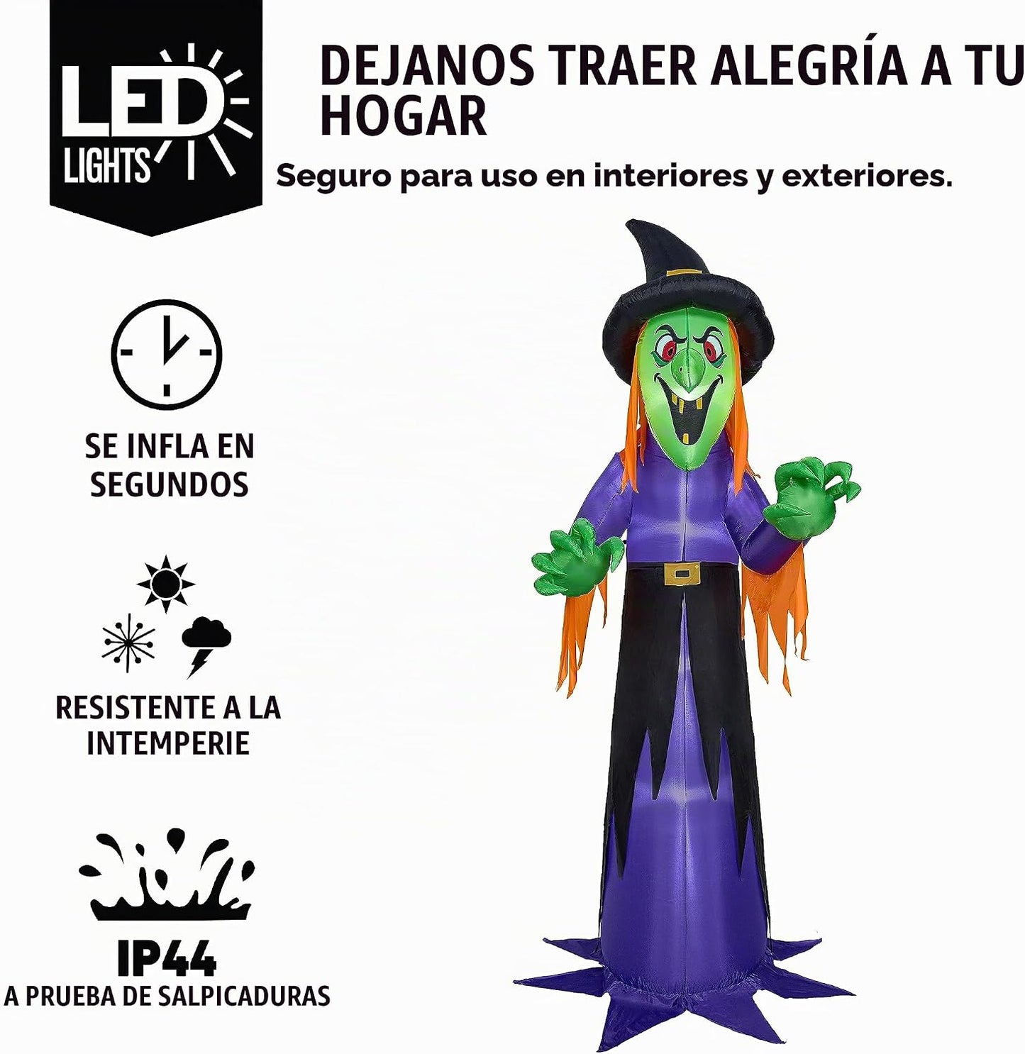 Joiedomi Decoración inflable de Halloween de 12 pies de alto, con l...
