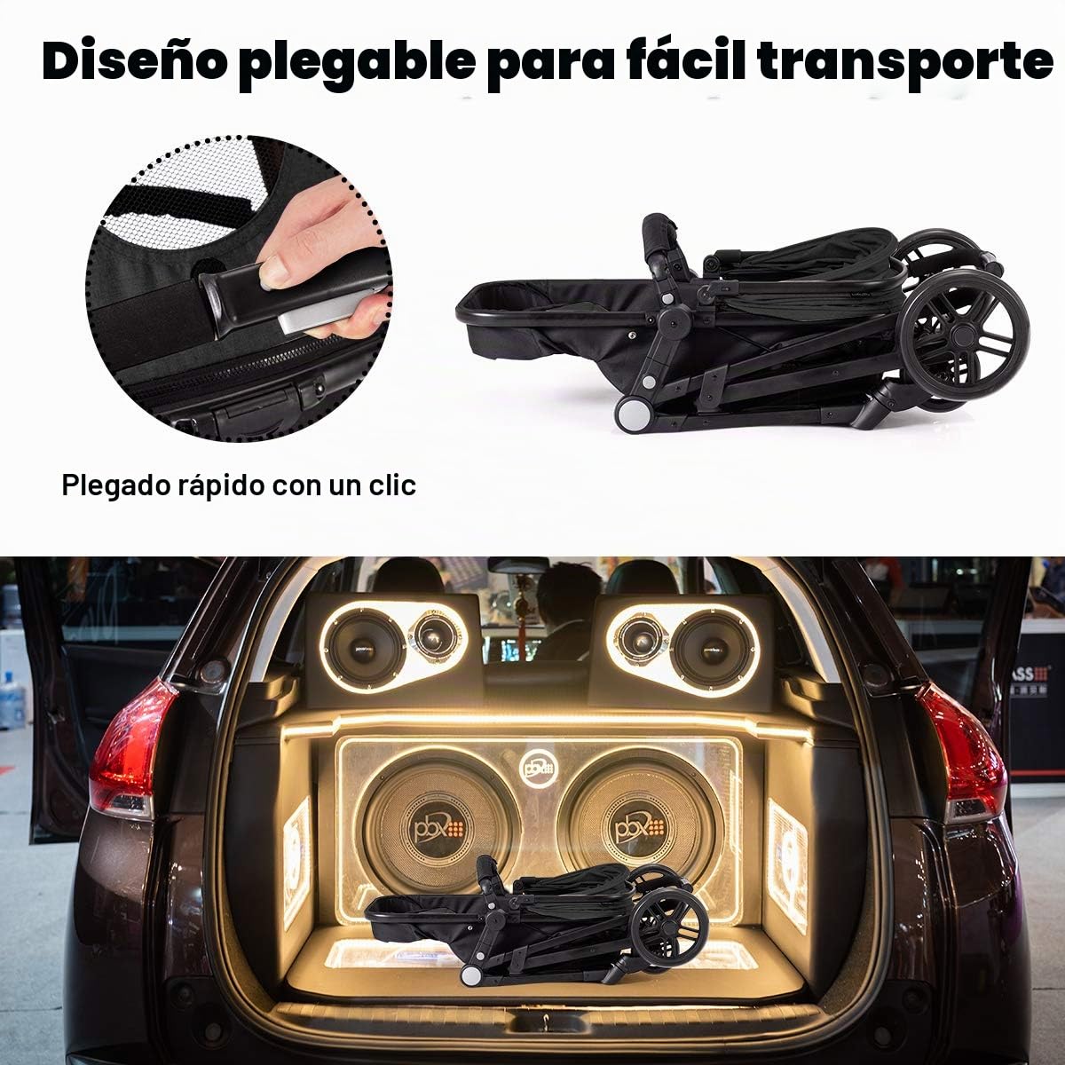 Baby Joy - Cochecito de bebé, 2 en 1 convertible para cochecito de...