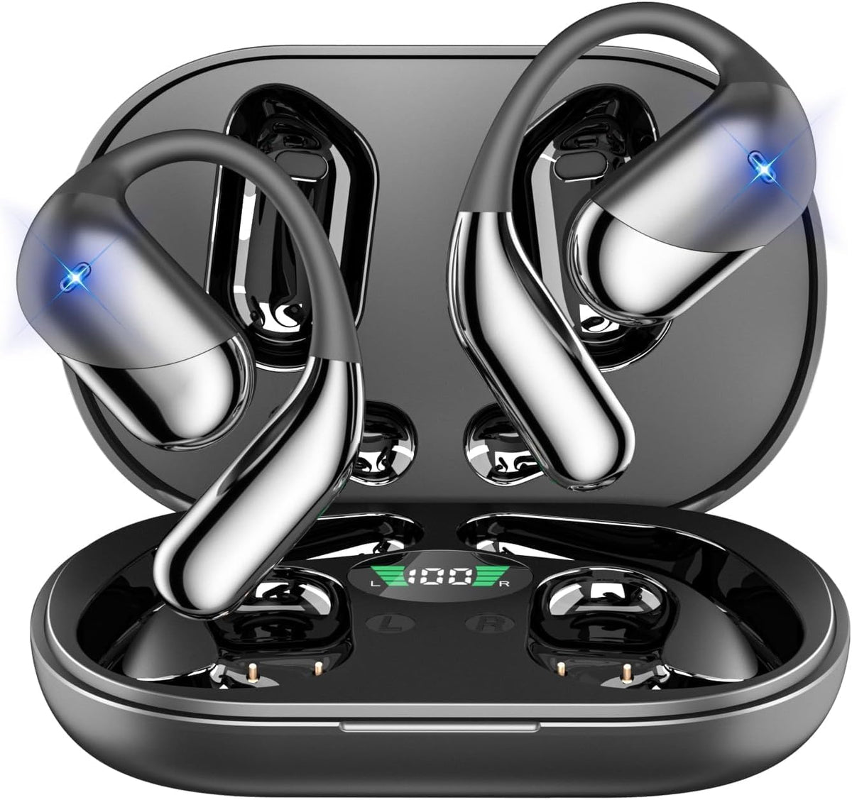Auriculares inalámbricos con clip para la oreja abiertos, auricular...