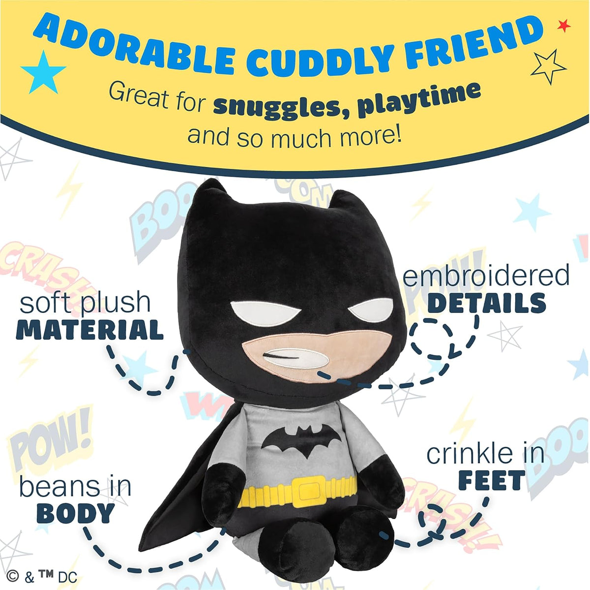 Kids Preferred DC Batman - Peluche de frijoles en el cuerpo y pies...