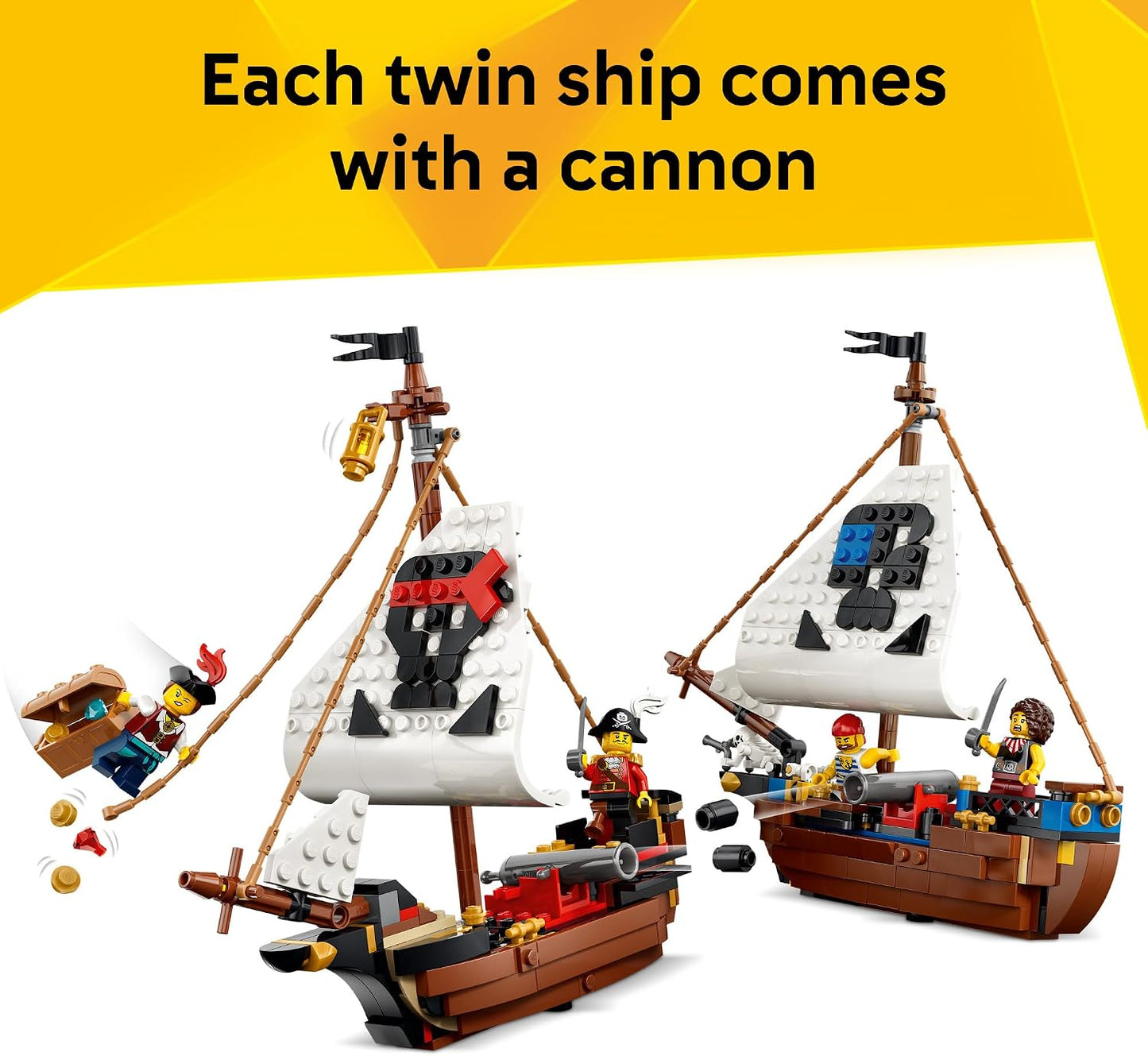 LEGO Creator 31387 - Juguete icónico de barco pirata 3 en 1, juego...
