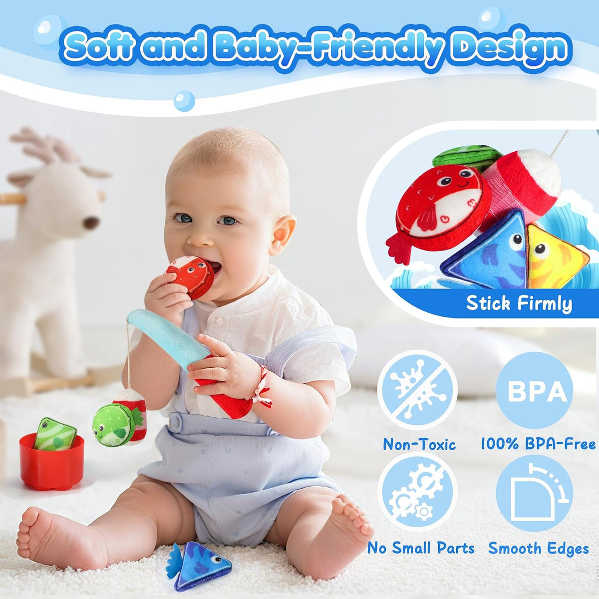 Juguetes Montessori para niños de 1 año \u2013 Juego de pesca de te...