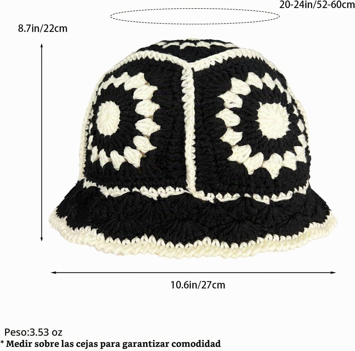 Hshsclth Sombreros de ganchillo para mujer, lindo gorro con patrón...