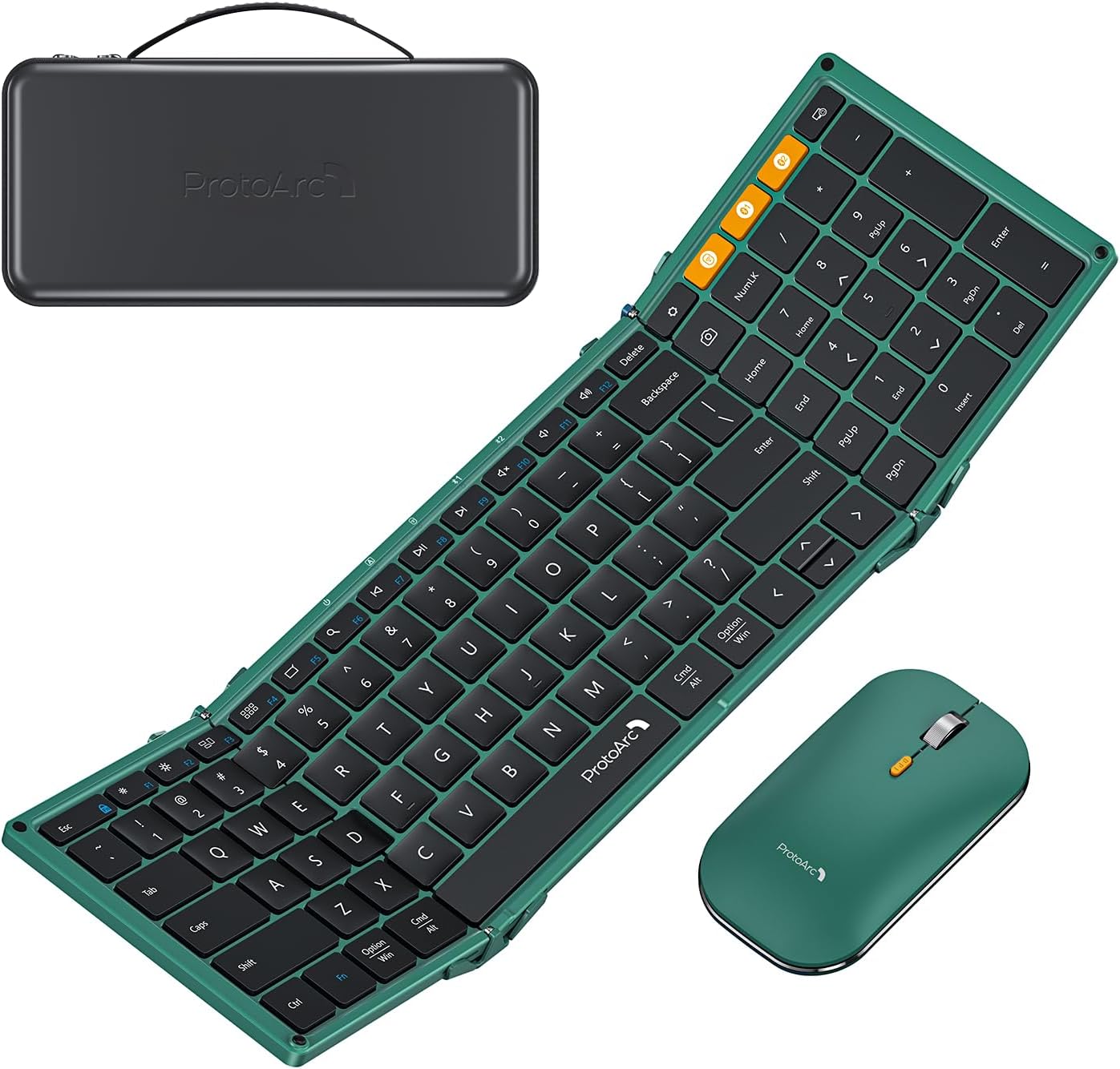 ProtoArc XKM01 - Teclado y mouse plegables, combo de teclado inalám...