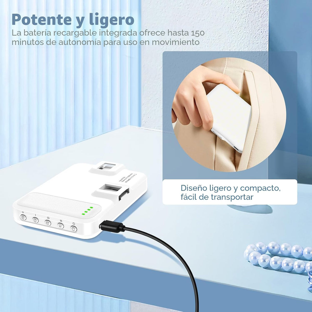ALTSON 60 LED Luz portátil para selfie con clip y adaptador de tríp...