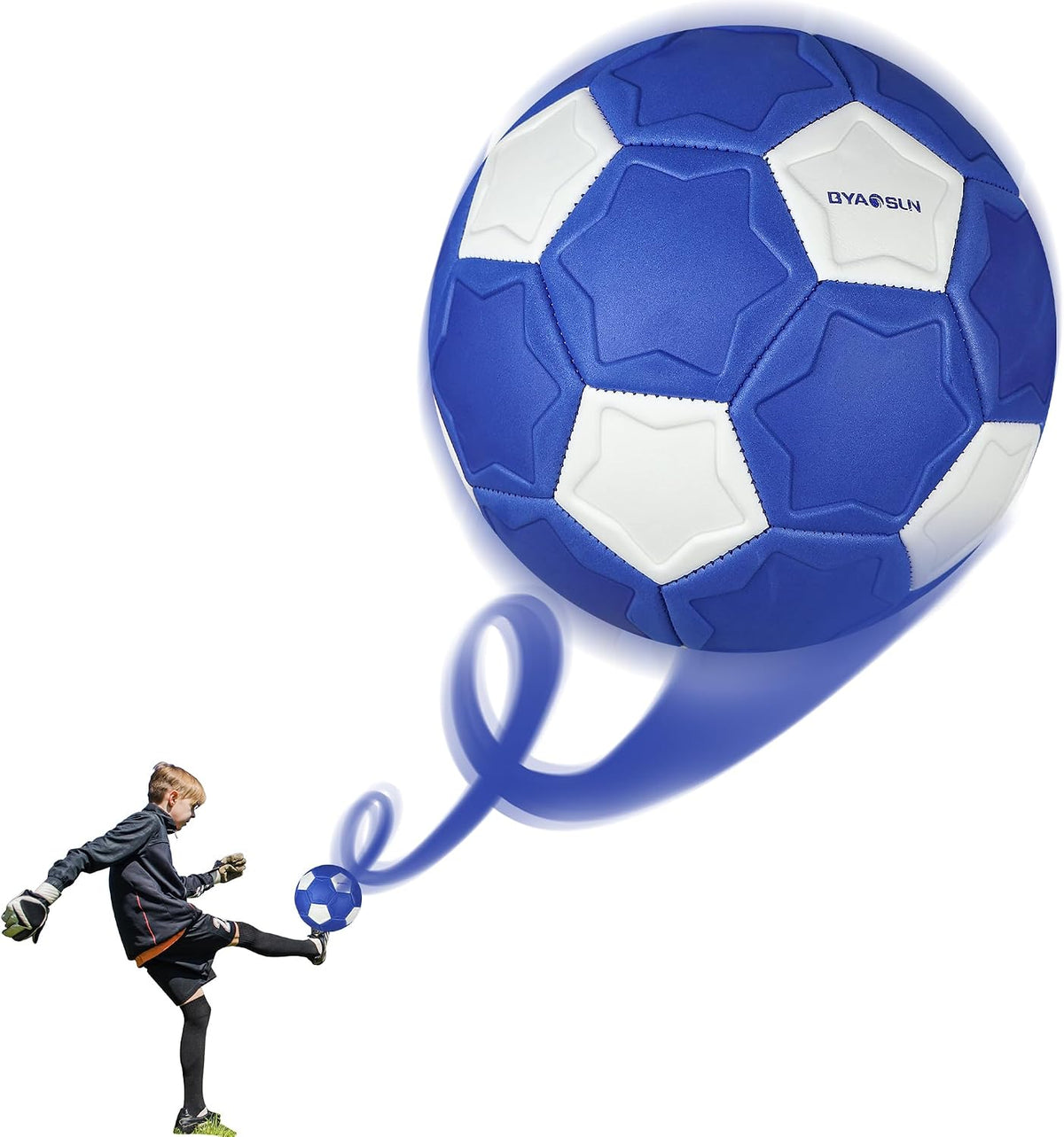 BYAOSUN Curve - Balón de fútbol tamaño 4, pelotas suaves para exter...