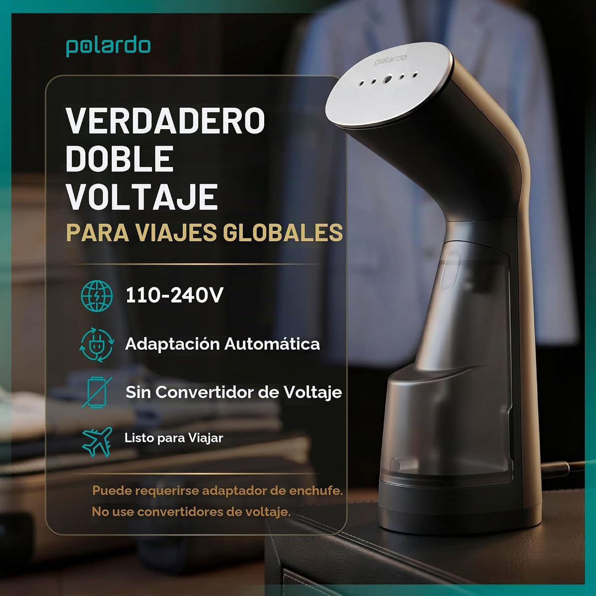 Vaporizador de viaje para ropa de doble voltaje 110-240 V, vaporiza...