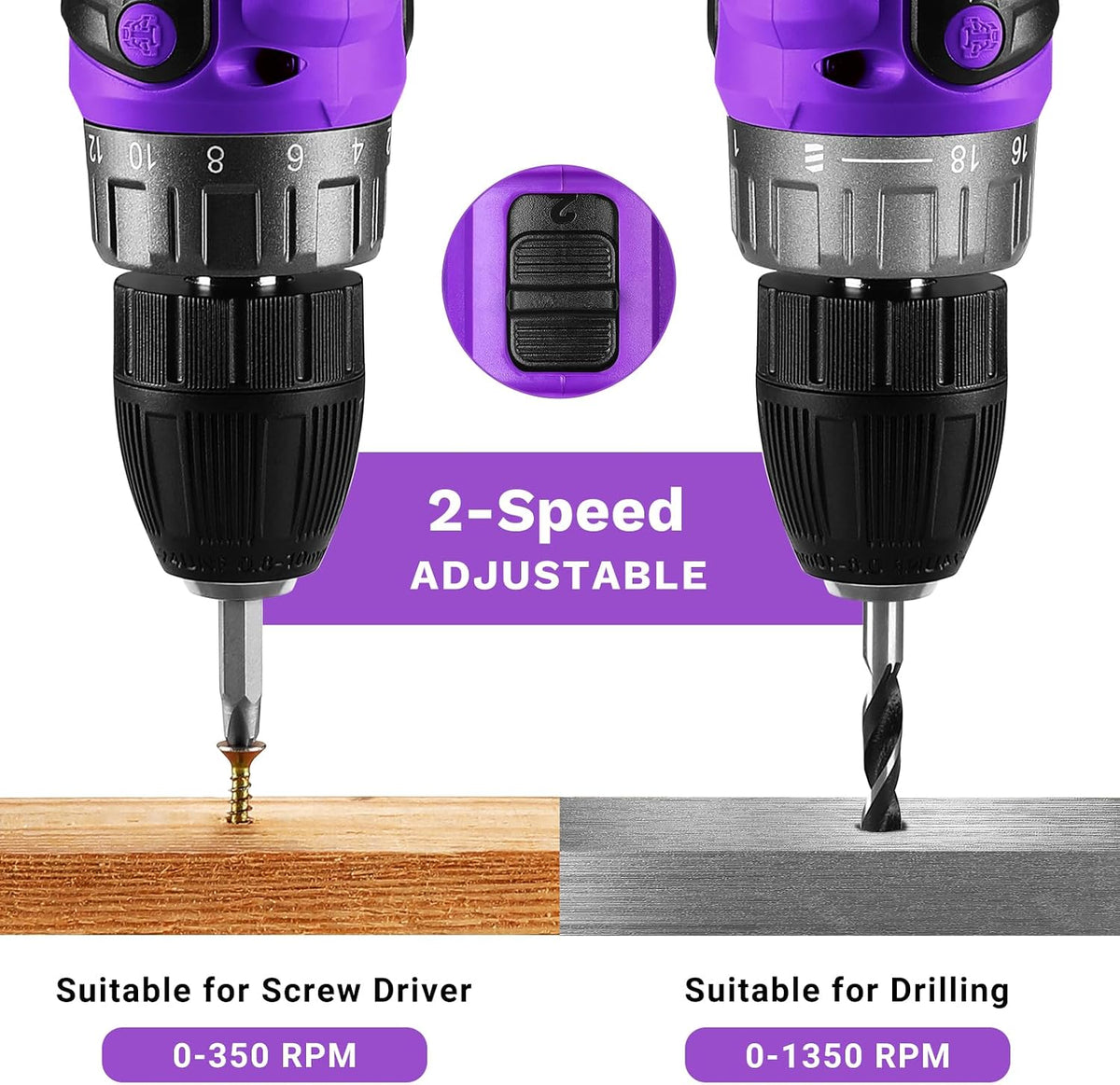 Taladro eléctrico inalámbrico: DEKO PRO Taladro inalámbrico de 20 V...