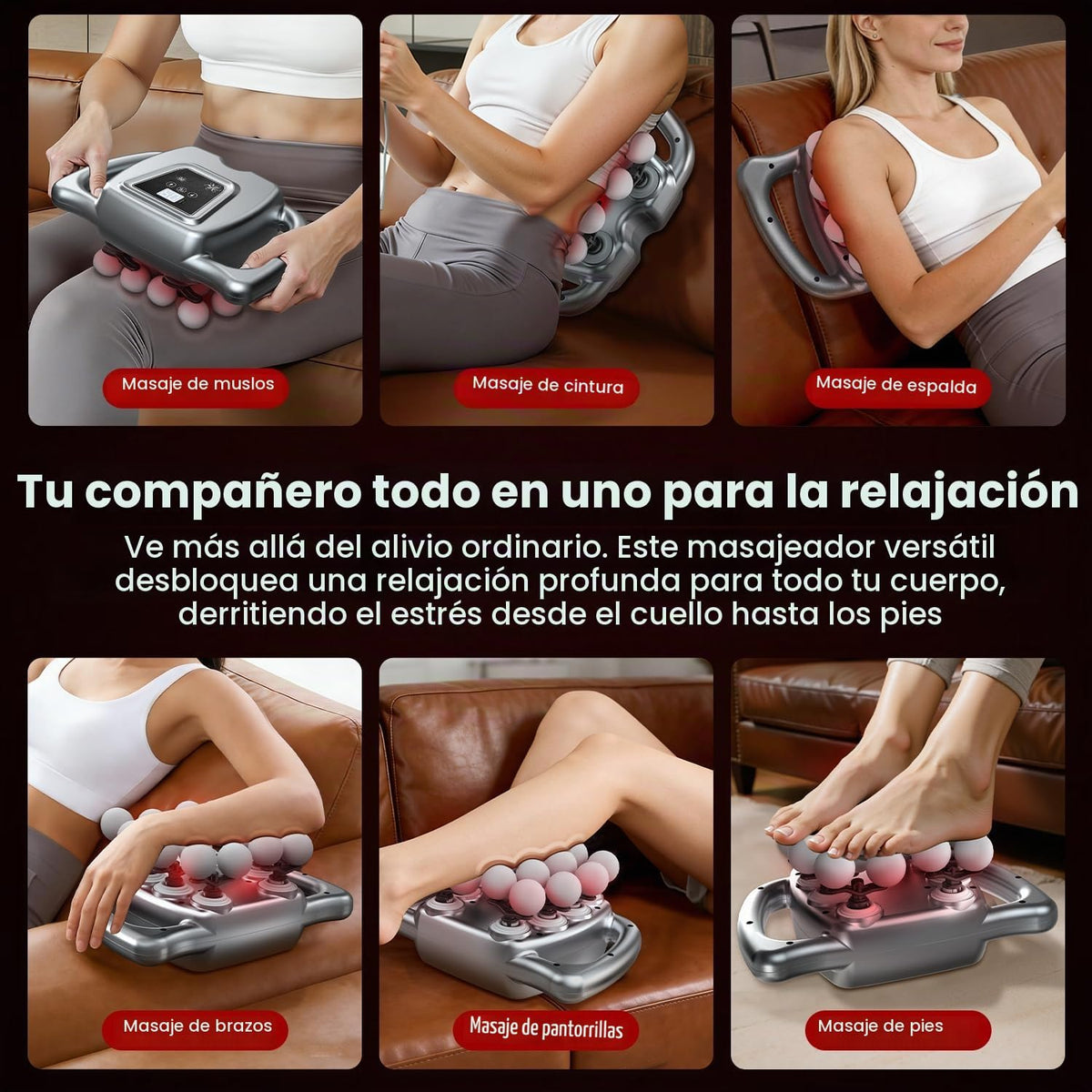 AKALOL Pistola de masaje de cabeza de 24 y 16 tejidos profundos, ma...