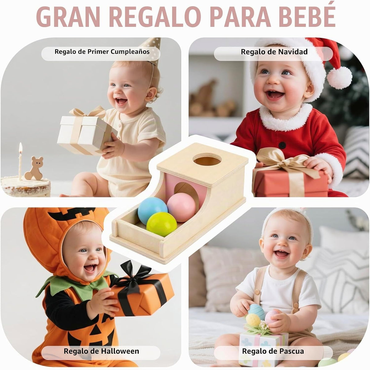 Busy edition Juguetes Montessori para niños de 1 año, caja de perma...
