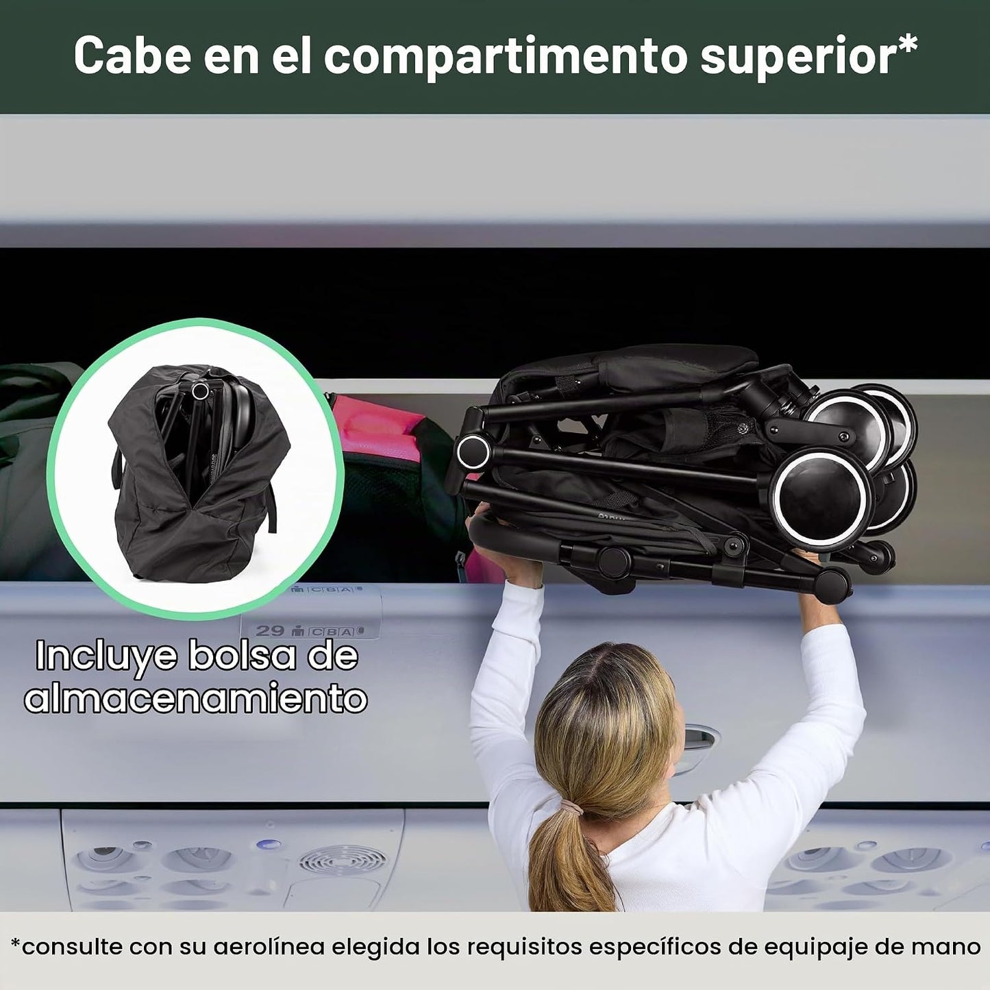 Ingenuity 3D Travelmate Pro - Cochecito de viaje ligero con tabla p...
