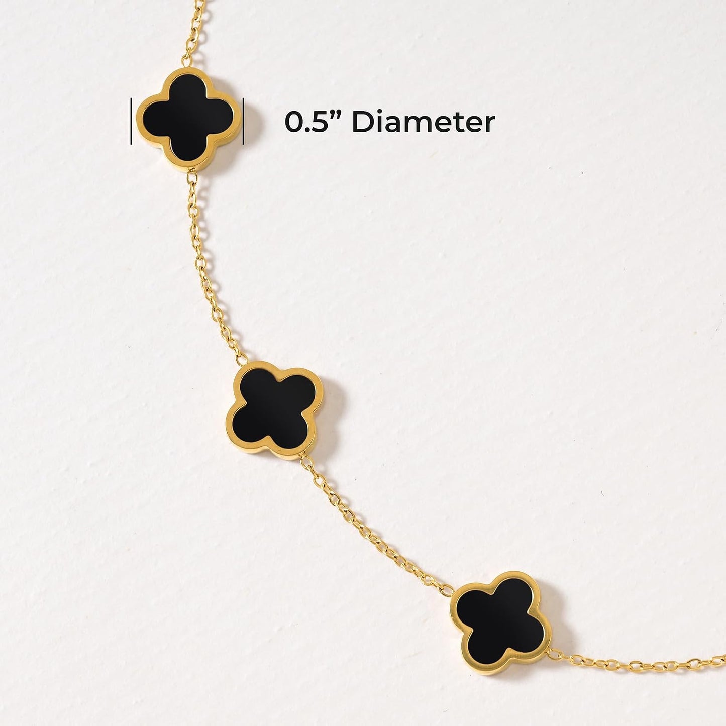 Billet-doux Collar de trébol chapado en oro de 18 quilates para muj...