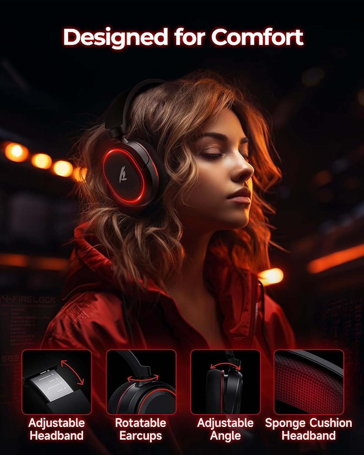 Auriculares inalámbricos para juegos, sonido envolvente 7.1, auricu...