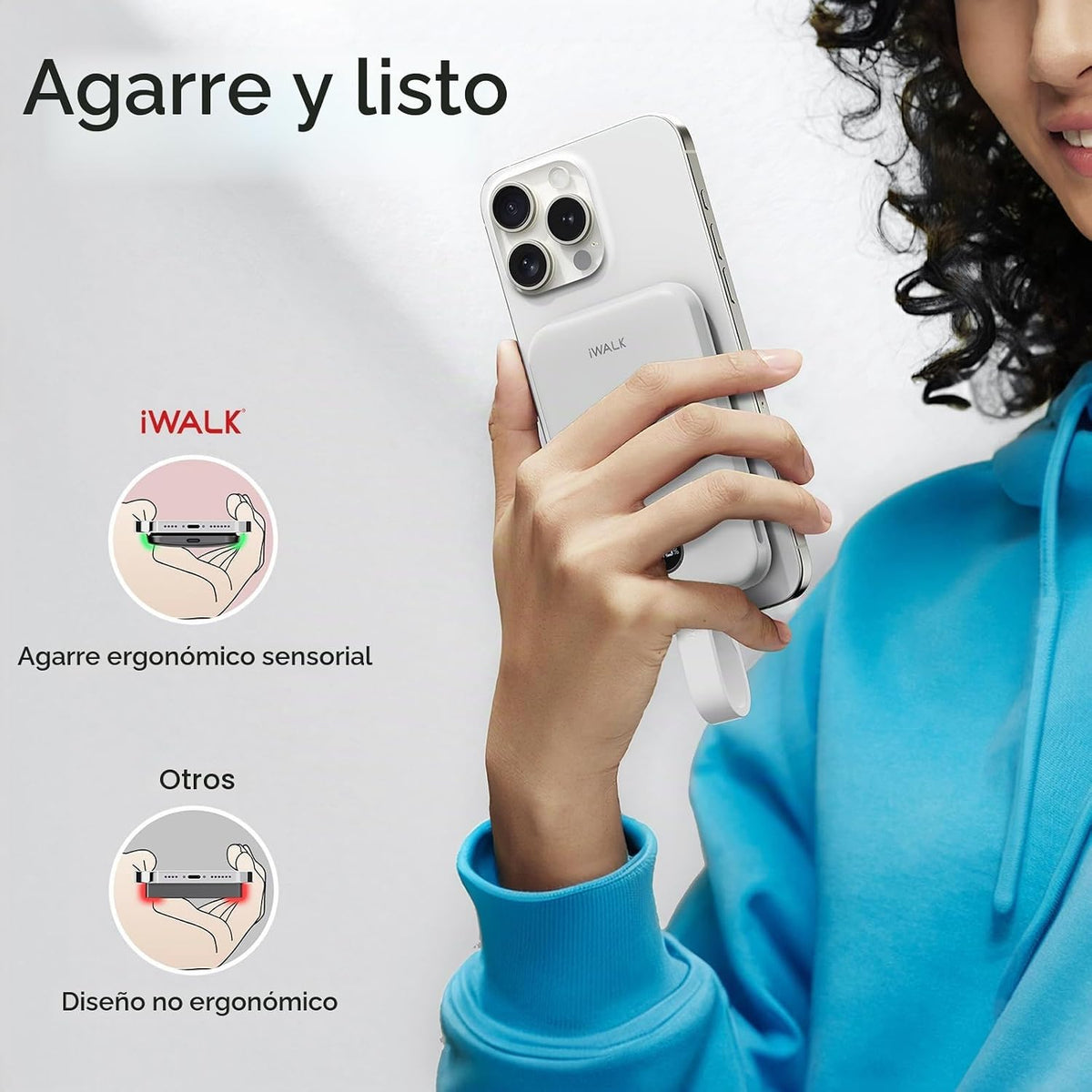 iWALK Banco de Energía Magnético de 10000 mAh, Cargador Portátil In...