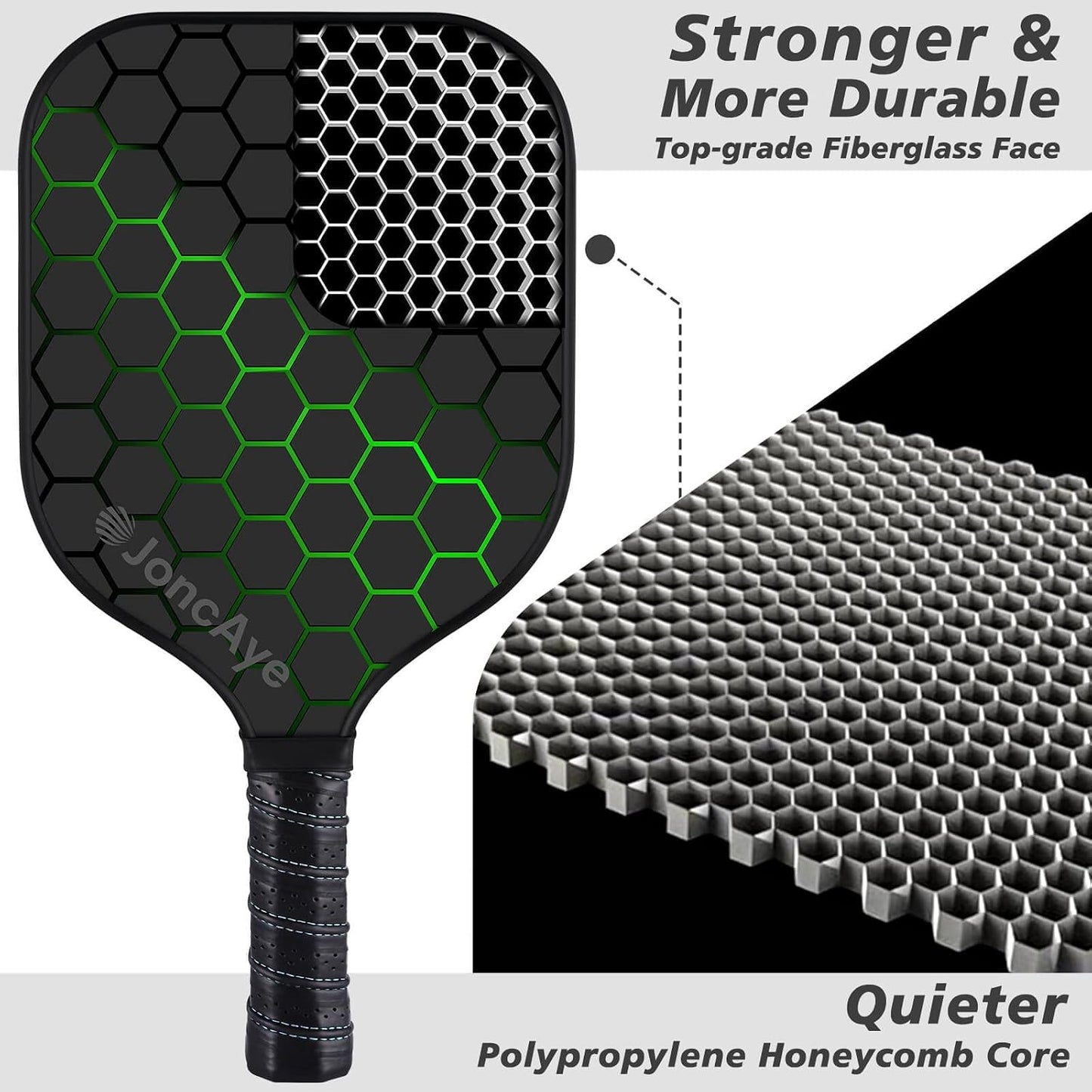 JoncAye Pickleball Paddles Juego de 4 o 2, raquetas de fibra de vid...
