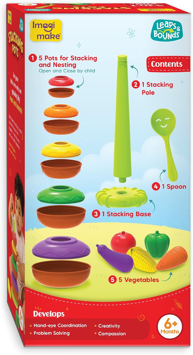 Imagimake Leaps &amp; Bounds - Ollas apilables, juguete de activida...