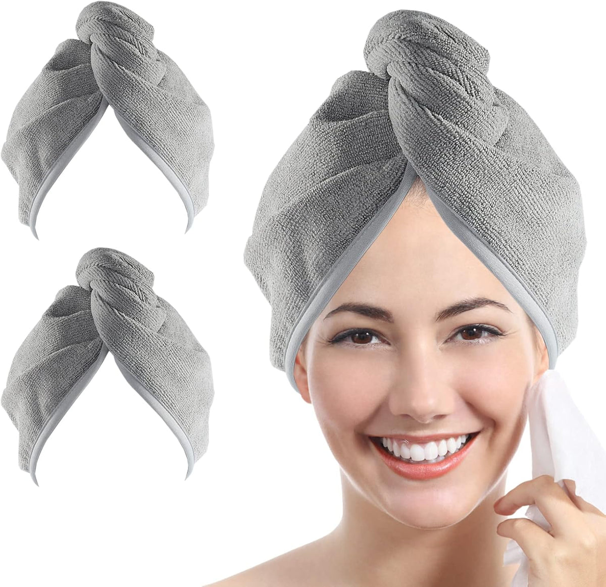 YoulerTex Toalla de Microfibra para el Cabello Envoltorio para el C...
