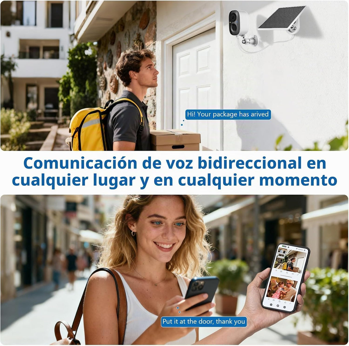 Fazoxo Cámara de seguridad 2K FHD inalámbrica al aire libre, cámara...