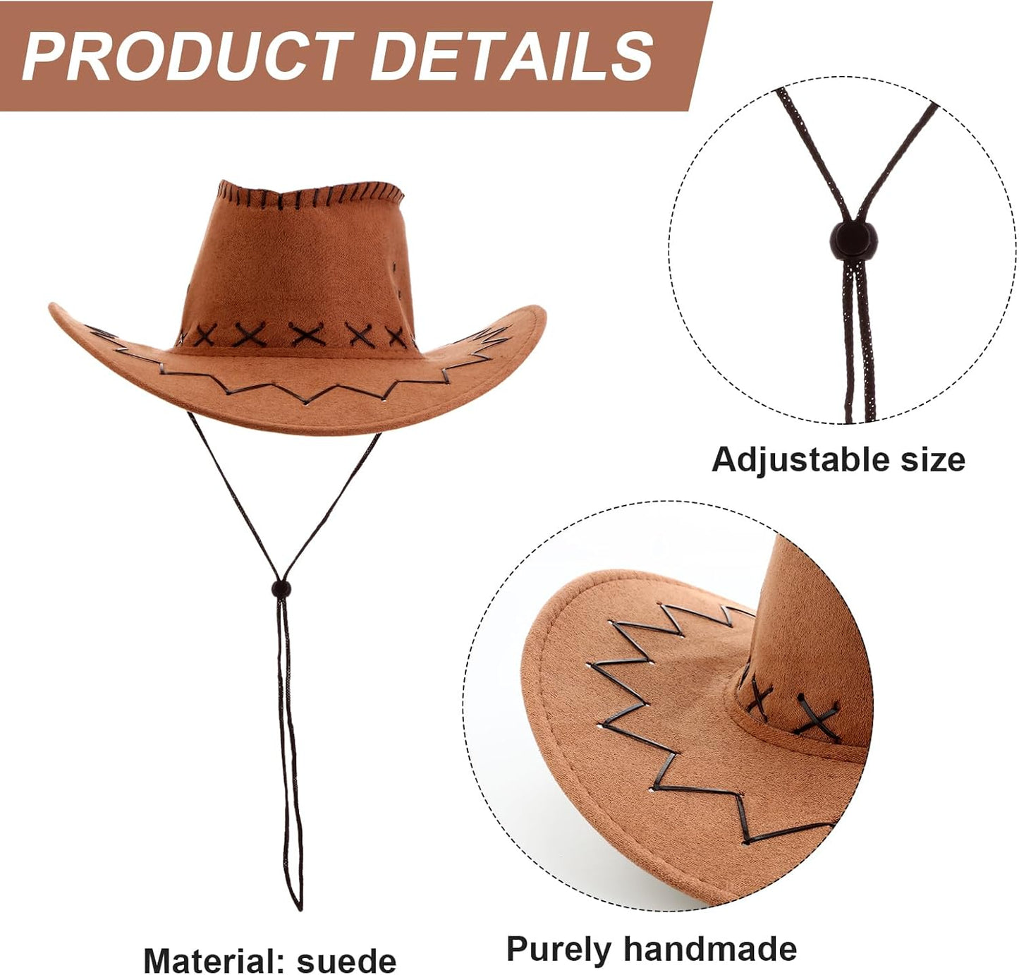 SATINIOR - 12 unidades de sombrero de vaquero occidental y bandana,...