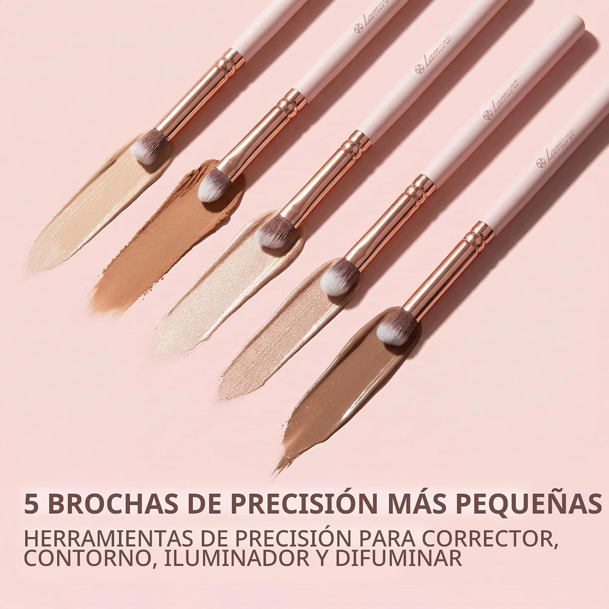 Kabuki - Juego de brochas de maquillaje, base en polvo, rubor, corr...