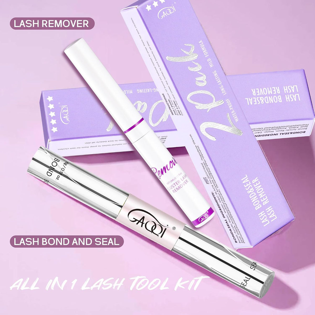 GAQQI Lash Bond and Seal + Remover, pegamento de racimo de pestañas...