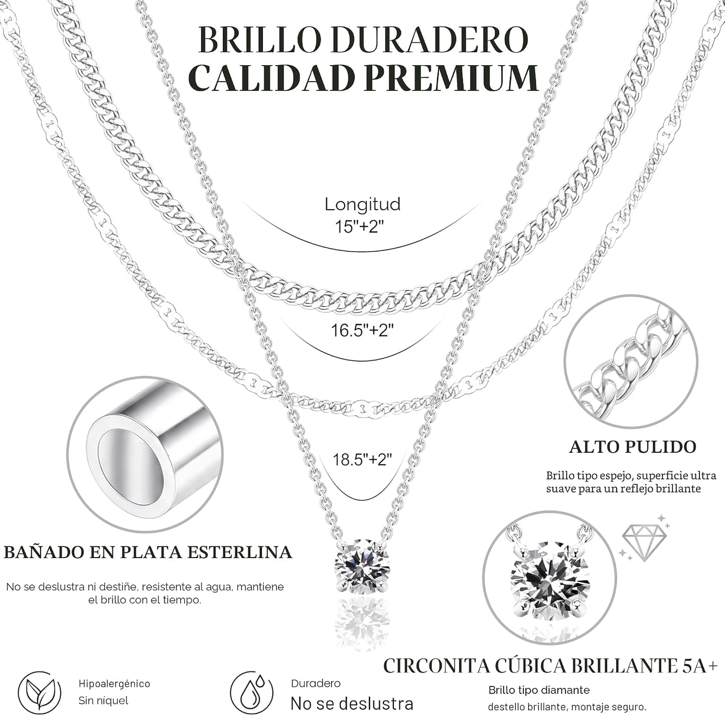 WomenGifts - Collares de oro en capas para mujer; delicado collar c...