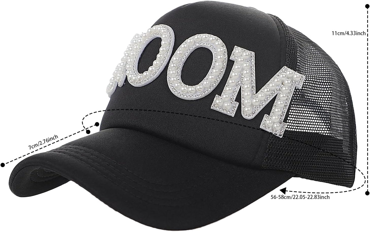 PURFUN Gorro de malla ajustable con perlas de diamantes de imitació...