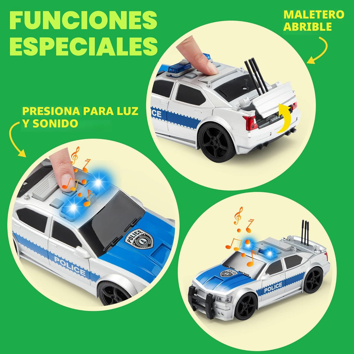 JOYIN 4 piezas de juguetes de vehículos de emergencia, vehículos ac...