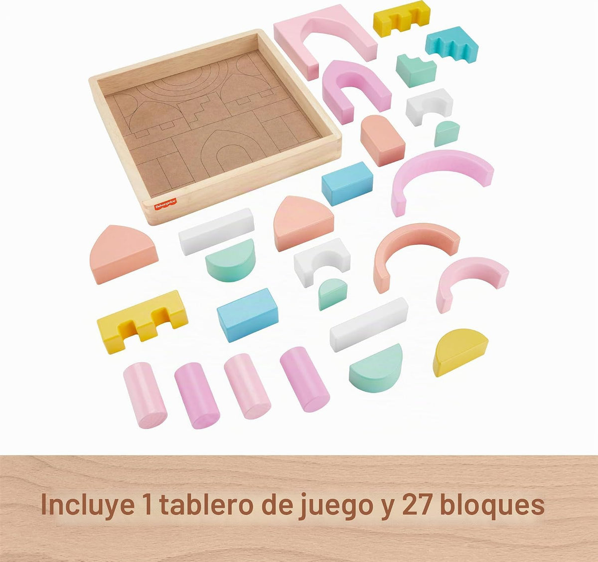 Fisher-Price - Juego de bloques de madera para castillo, 28 piezas,...