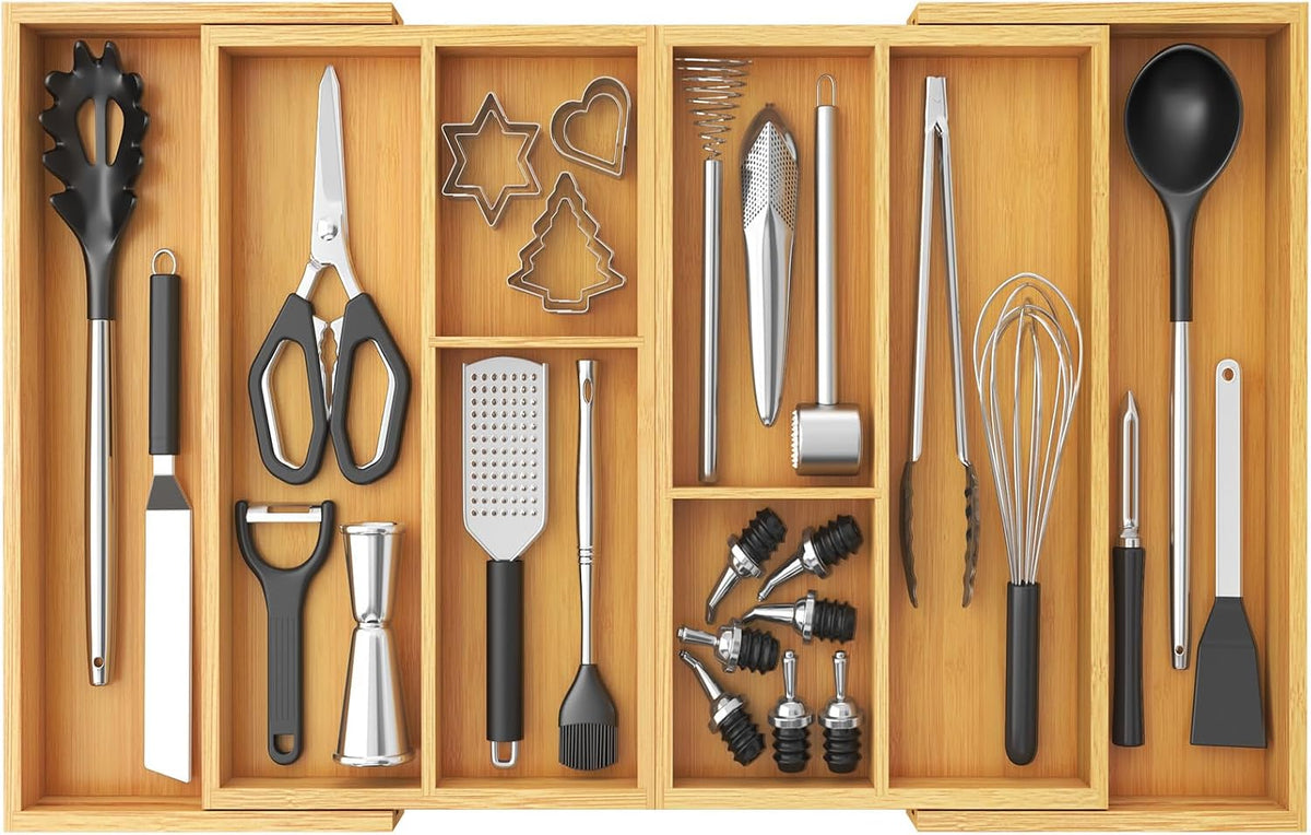 Lifewit Organizador de utensilios expandible para cajón de cocina,...