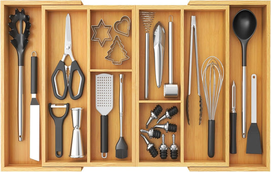 Lifewit Organizador de utensilios expandible para cajón de cocina,...