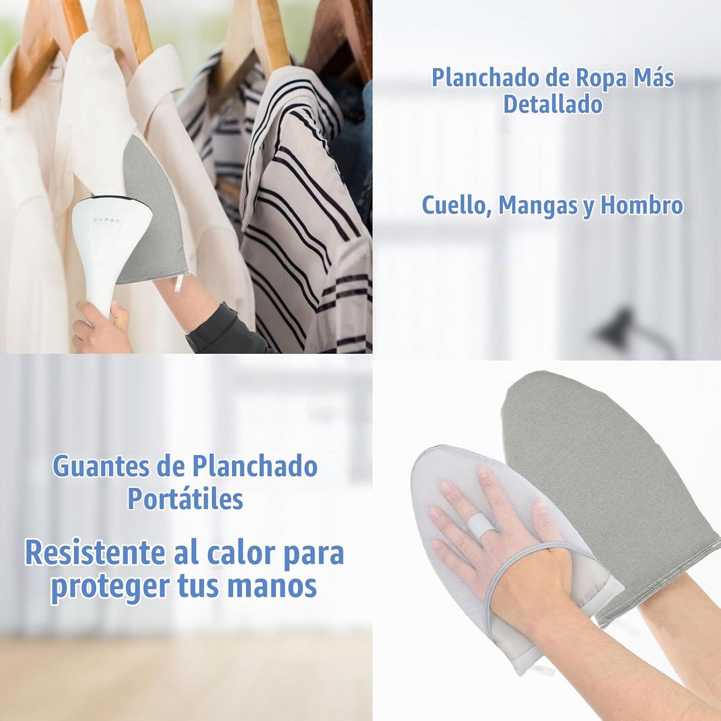 Tabla de vapor para ropa con guante de planchado, almohadilla de pl...