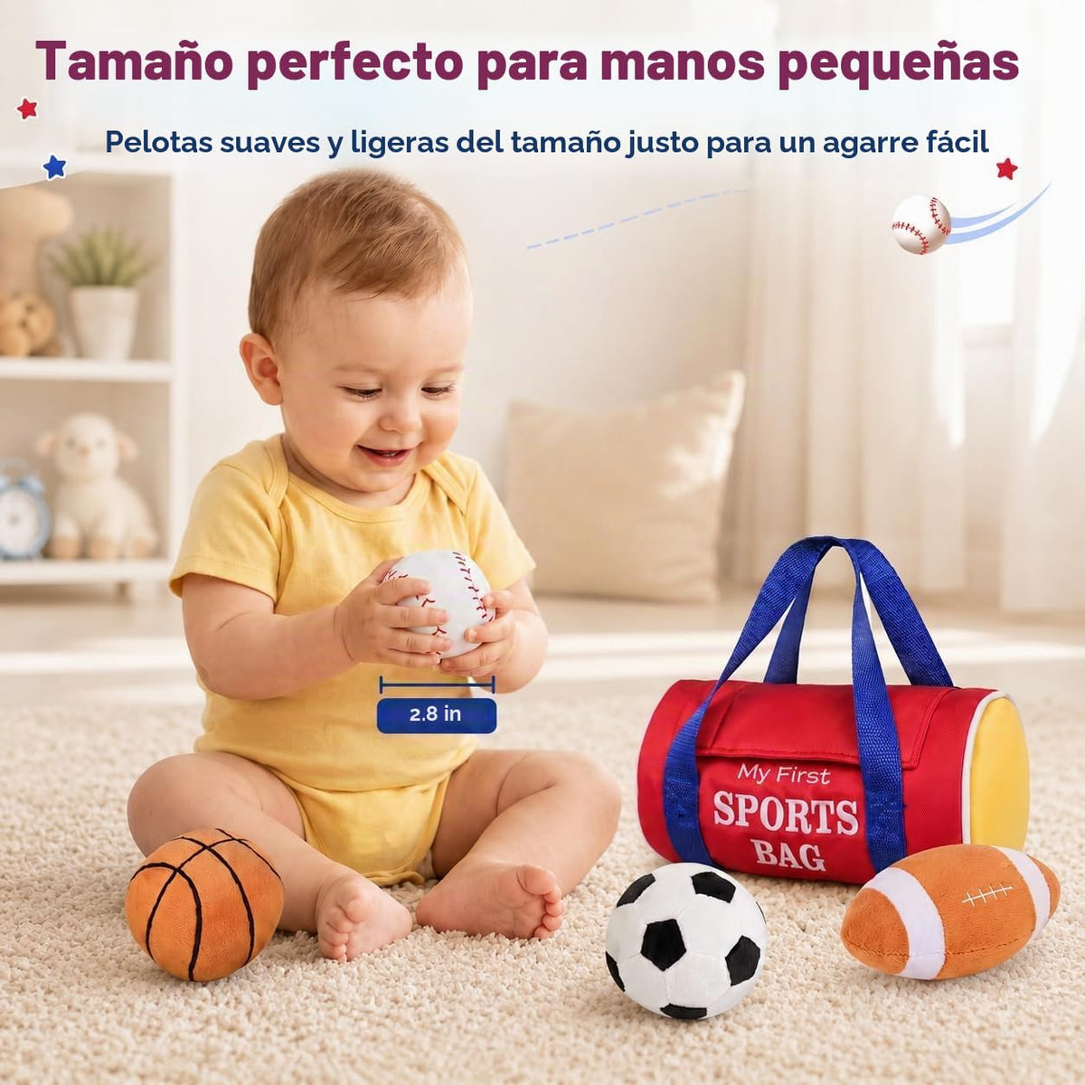 KMUYSL Juguetes para bebés de 0 a 12 meses, mi primer bolso deporti...