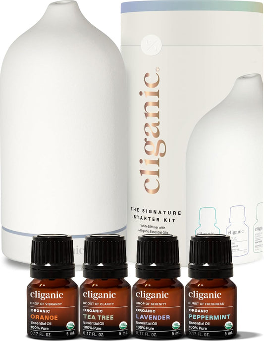 Cliganic - Juego de difusor de aceites esenciales para el hogar, ki...