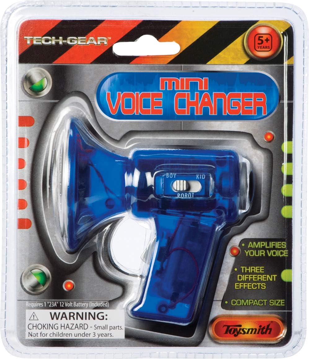 Toysmith Mini cambiador de voz, 3 efectos únicos, luces LED, amplif...