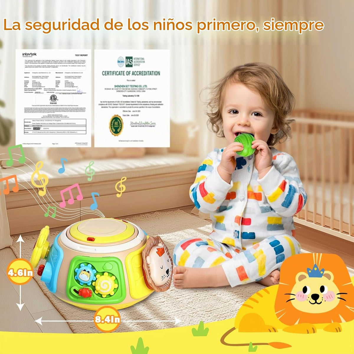 Cubo de Actividades 7 en 1 Tambor Juguetes Montessori para Bebé, Ju...