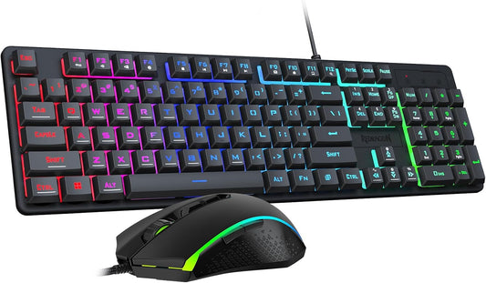 Redragon, combo actualizado de teclado y mouse para juegos S107, te...