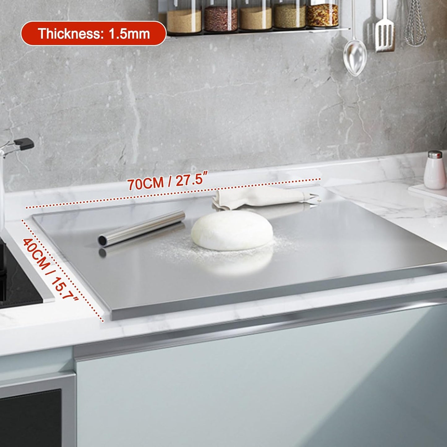 Tablas de cortar de acero inoxidable para cocina, tablas de cortar...