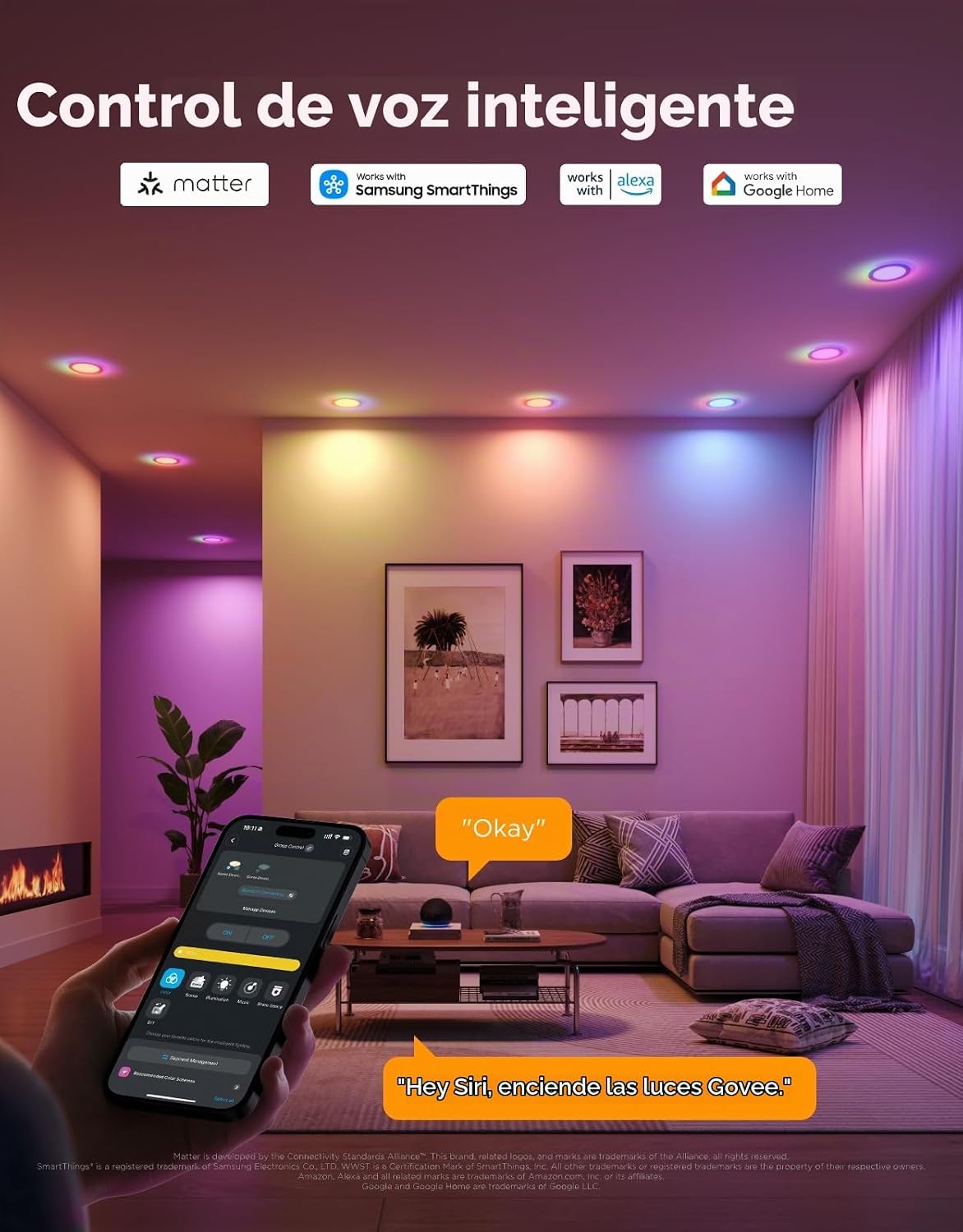 Govee Iluminación empotrable inteligente de 6 pulgadas, luz LED emp...
