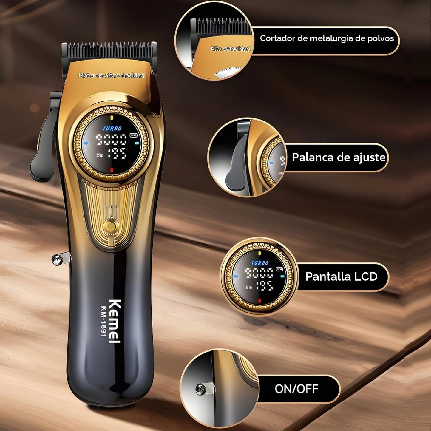 Cortadora de pelo profesional 3 en 1 para hombres, kit de peluquerí...