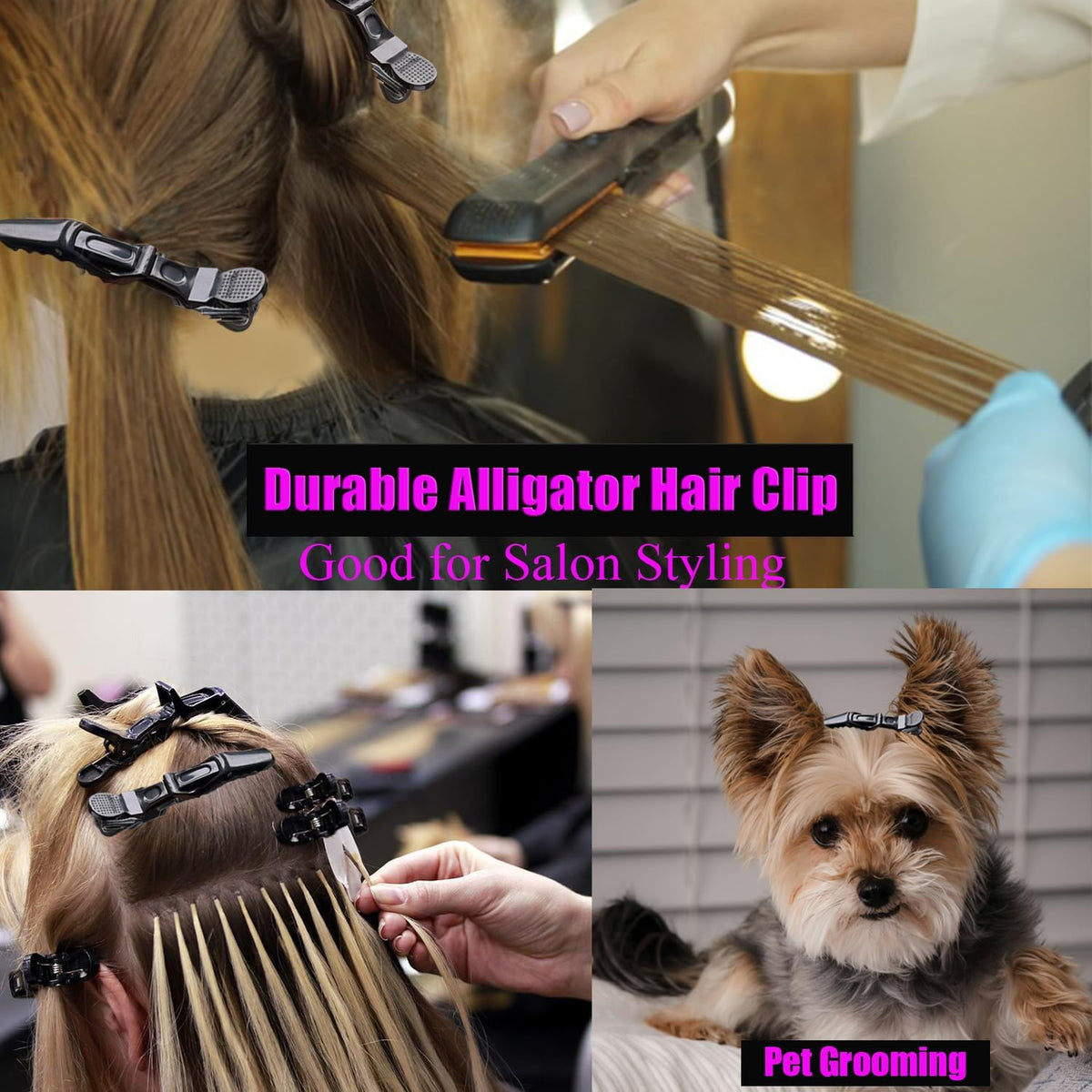 30 pinzas de pelo de cocodrilo para seccionar, pinza de pelo de sal...