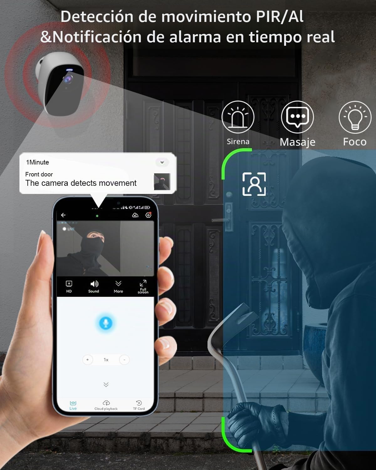 Paquete de 2 cámaras de seguridad inalámbricas 5G y 2.4G para exter...