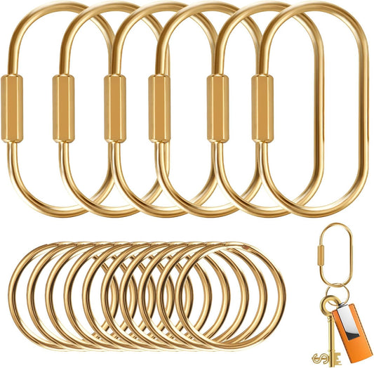 Muitcdo Anillos de Llavero de Latón a Granel, Organizador de Llaver...