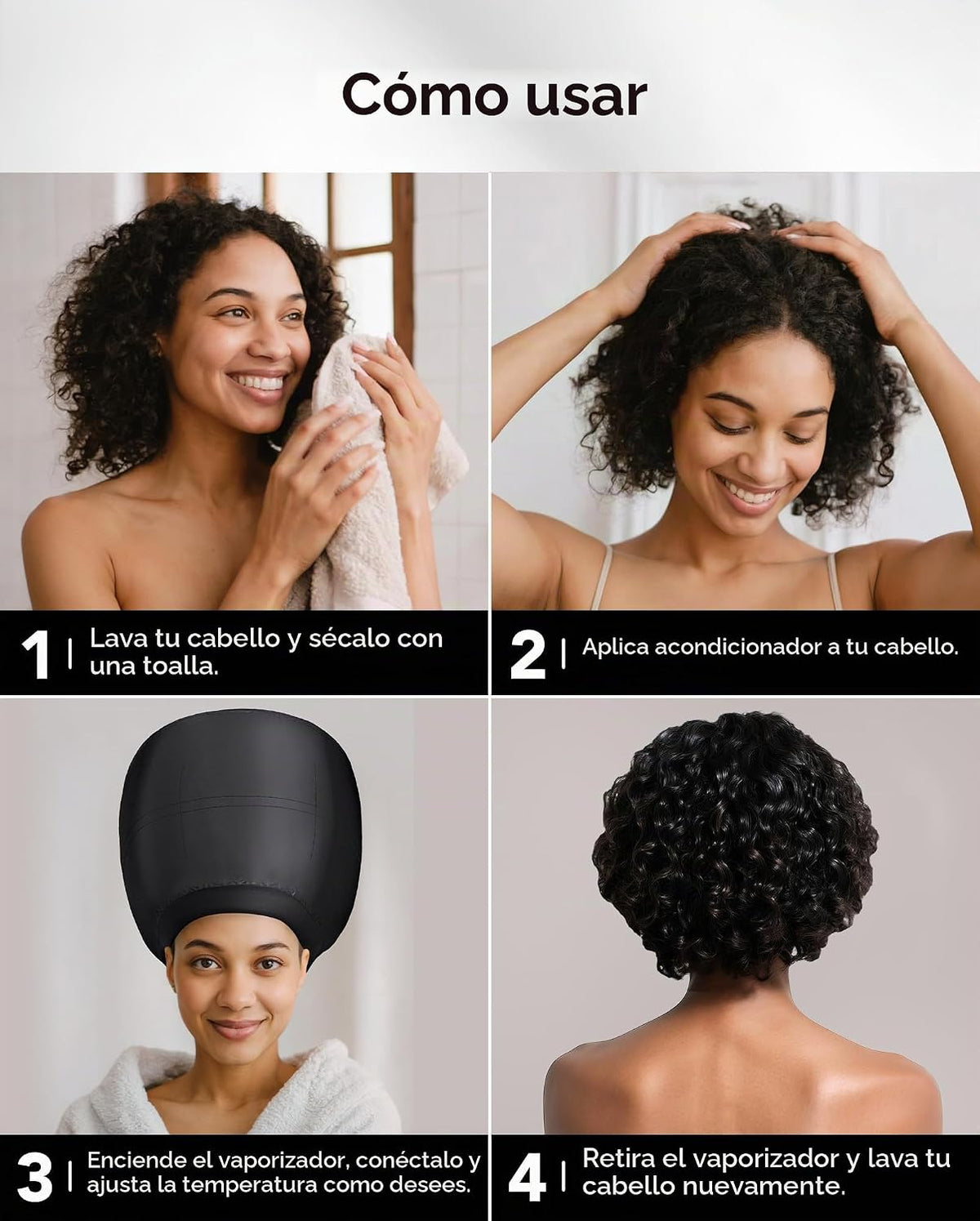 Secador de pelo con capucha para acondicionamiento profundo \u2013...